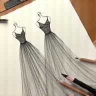 Boceto de vestido a lápiz
